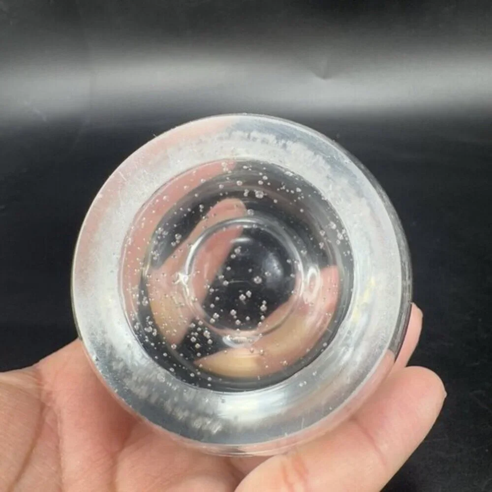 Clear Crystal Votive Candle Holder Made In Poland Small Bubbles Hollow‎ Bottom